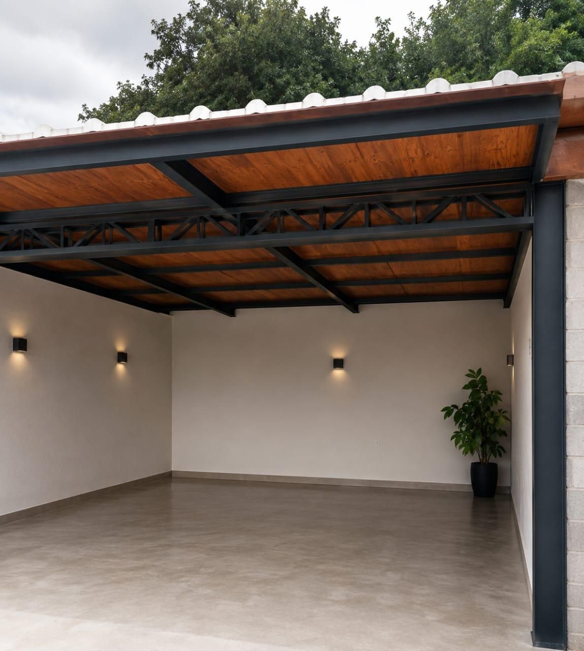 Cobertura metálica de garagem